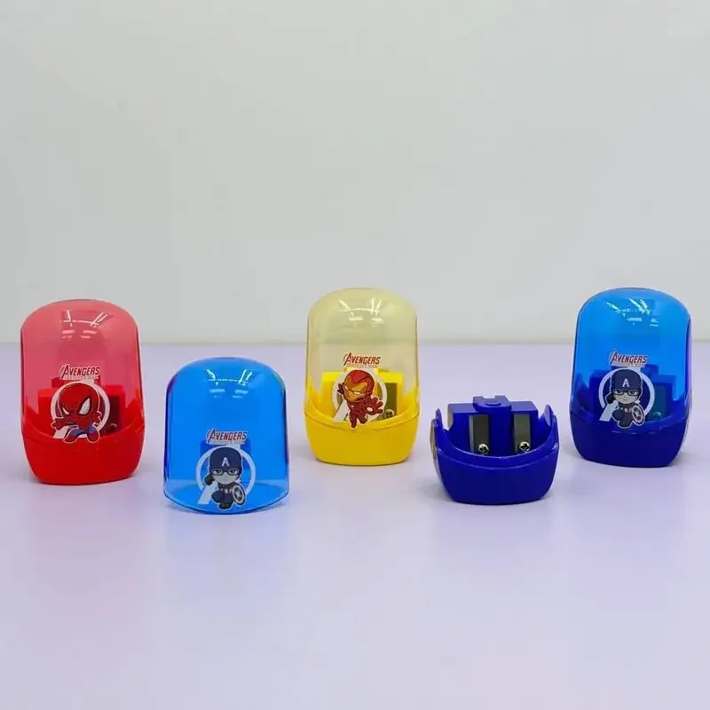 20pcs Anime Spider-Man Double Hole Pencil Sharpener Marvel Superhero Pencil Sharpener Student Stationery Gift