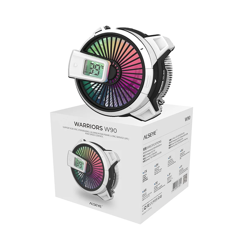 Pwm Cpu Cooler Pin Fan Iluminação Argb 90 mm Exibição de Temperatura Precisa Refrigerador para Cpu Suporte Intel Lga 1700 1200 115x Alseye-w90 - Imagem 5