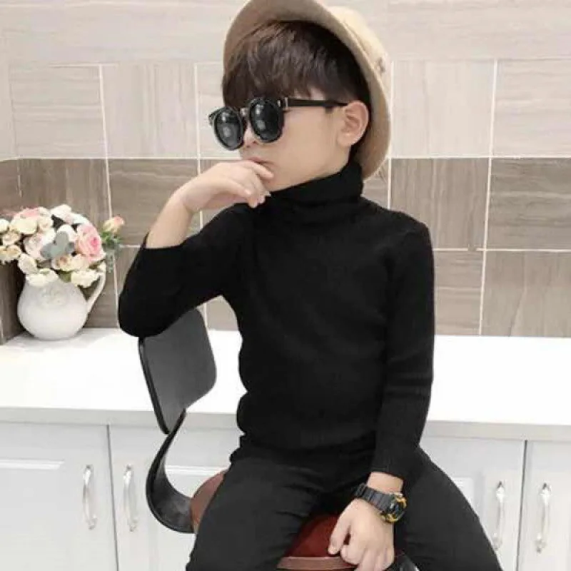 Kids' Turtleneck Knitted Sweater – Winter Wear 4