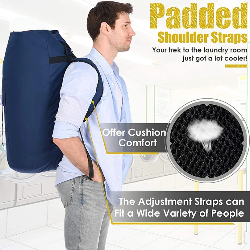 Laundry Bag Backpack, 115L Extra Large Travel Laundry Bags, Adjustable & Extendable, Laundry Hamper Bag For Laundromat, College 6