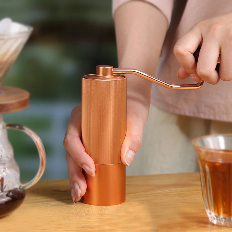 Household Portable Steel Burr Manual Coffee Bean Grinder Aluminum Alloy Coffee Grinder - Image 5