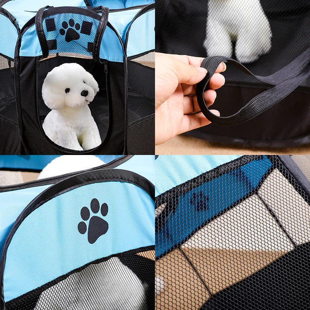 Portable Foldable Cat Tent Cat House Portable Folding Outdoor Travel Pet Tent Cats and dogs delivery room pets octagonal cage 4