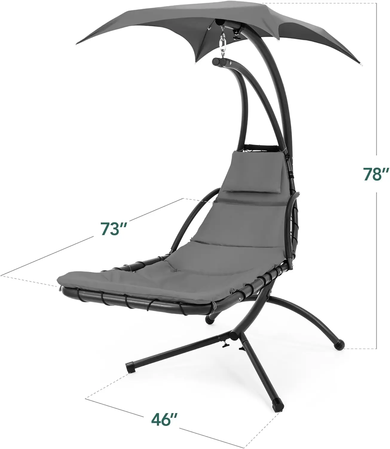 Hanging LED-Lit Curved Chaise Lounge Chair 2