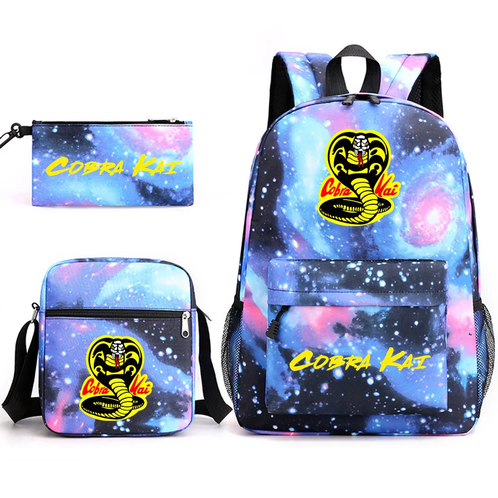 3Pcs/set Cobra Kai Bcakpacks Cartoon Children Boys Girls School Bags Lightweight Students Waterproof Capacity Mochilas children backpack students backpack children bag