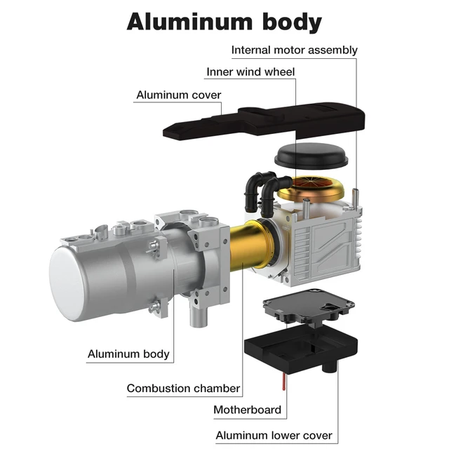 Auto Heizung 12V 5KW Luft Diesel universal wasser heizung 2 modus  Diesel/Benzin + Fernbedienung LCD Monitor für Motor Lkw - AliExpress