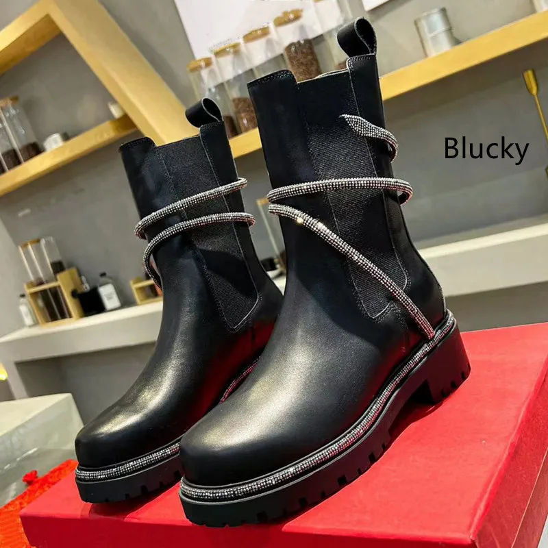 

Women's leather Chelsea boot round head motorcycle short boots Women's fashionable handmade studded short boots