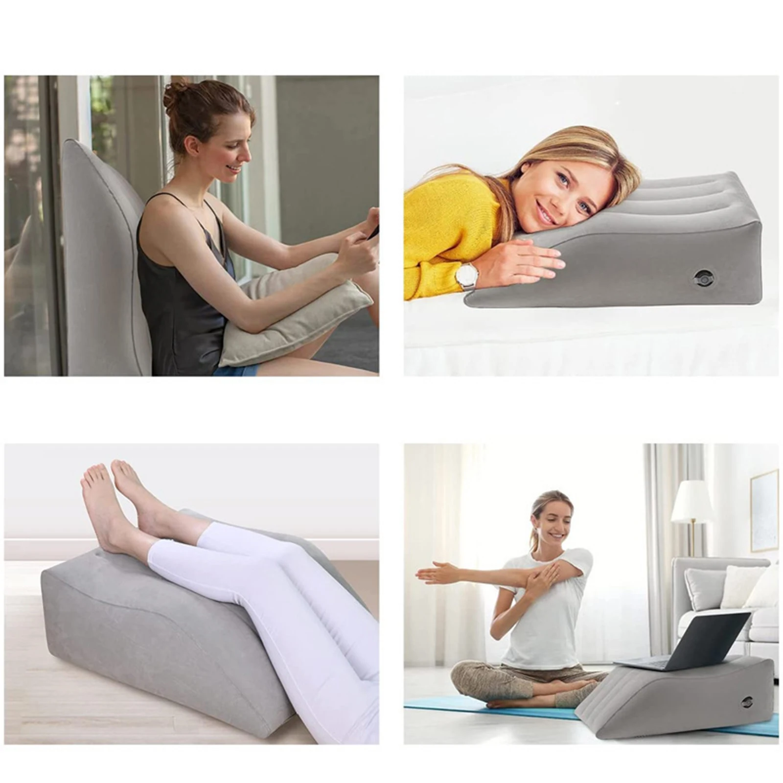 Inflatable Bed Wedge Easy To Inflate Portable Wedge Pillow Knee Wedge Pillow Leg Lift Pillow For