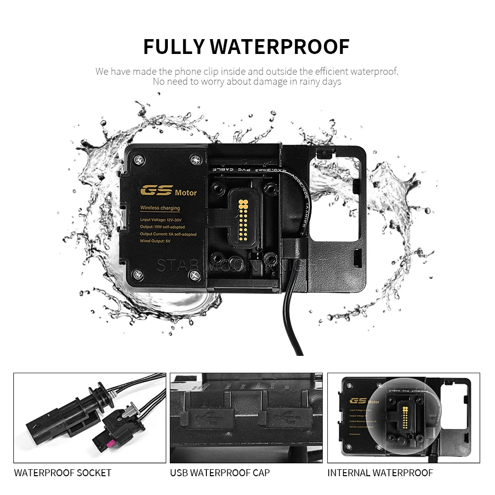 For BMW GS 1200 R1250GS LC Adventure R1200GS F850GS F750GS F900XR Wireless Charger USB Navigation Bracket Mobile Phone Holder