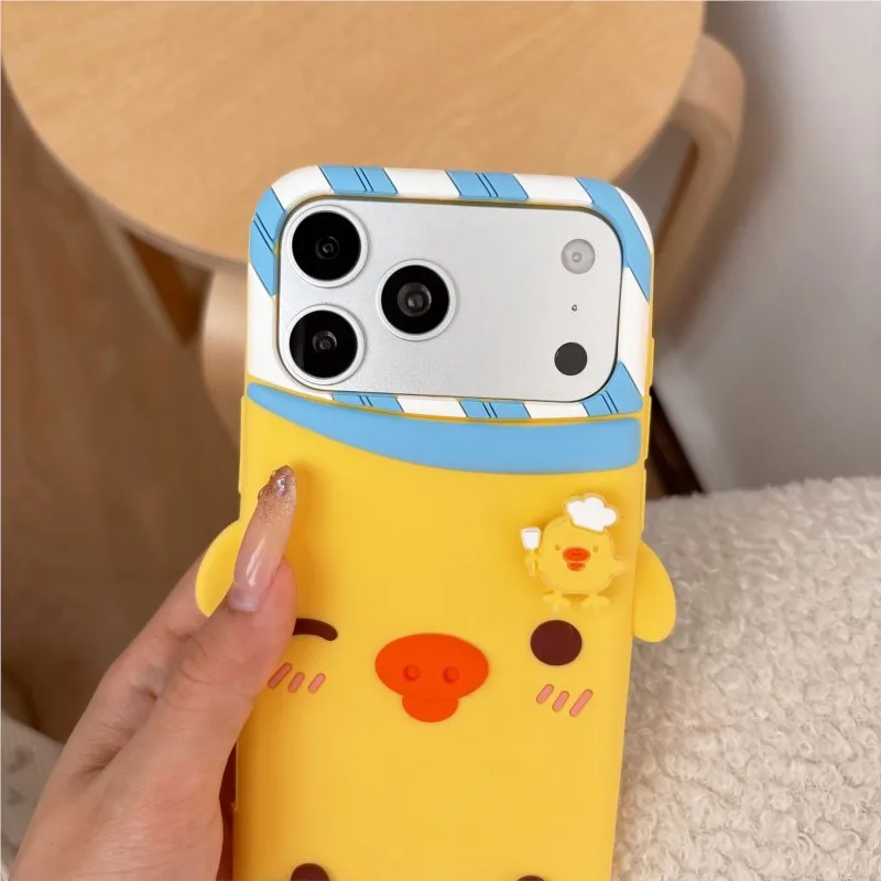 Cute 3D Cartoon Chick Silicone Phone Case