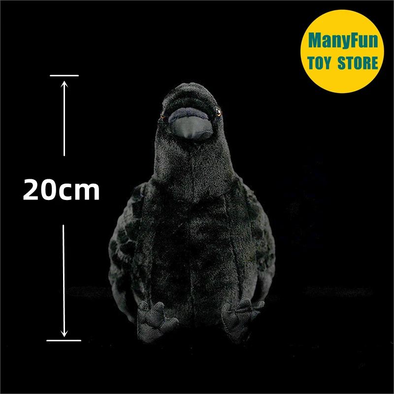 Raven Plush Toy High Fidelity Crow Plushie Corvus Corax Peluche Lifelike Stuffed Animals Simulation Doll Kawai Toy Gifts 4