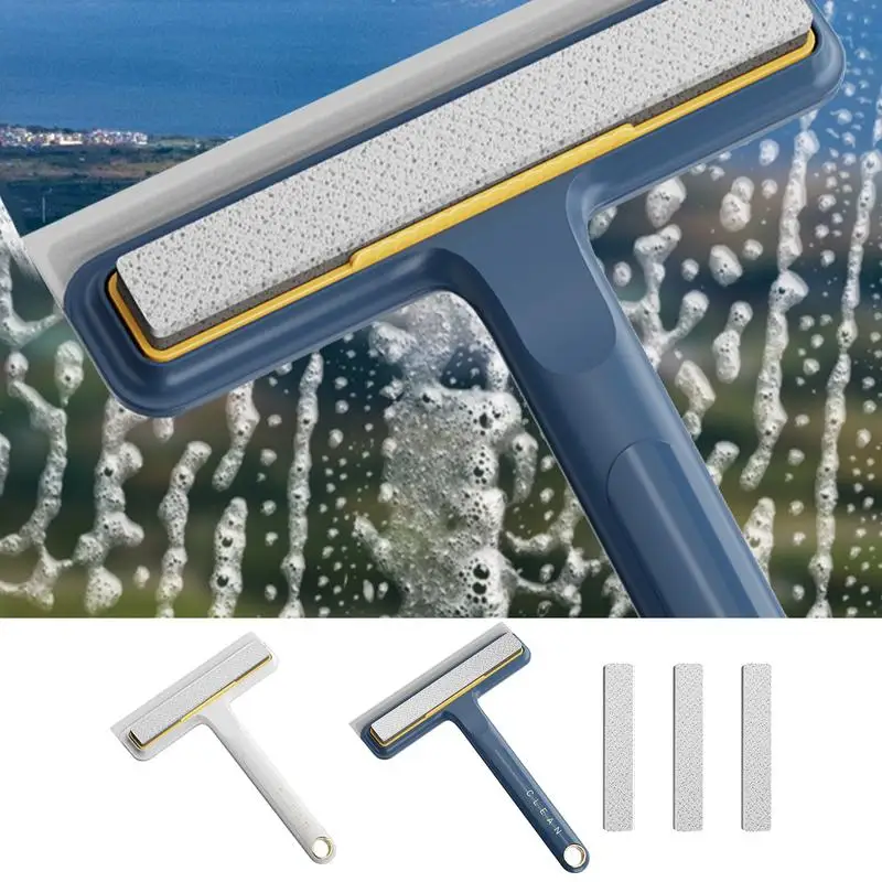 

4 In 1 Window Cleaning Wiper Shower Squeegee Glass Clean Scraper Washing Wiper With Long Handle Bathroom Mirror Cleaner