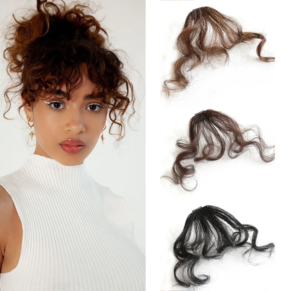 Belle Show Capelli Ricci Sintetici Frangia Clip In Capelli Frangia Capelli Ricci Naturali Bang Clip Nelle Estensioni Dei Capelli Per Le Ragazze