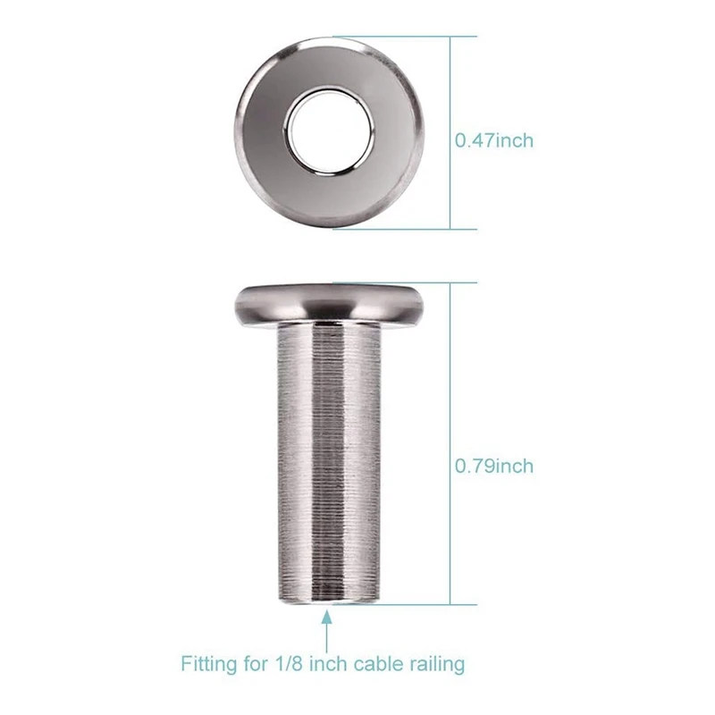 

160Pcs T316 Stainless Steel Protector Sleeves For 1/8 Inch Deck Cable Railing Kit For Wood & Metal Posts DIY Balustrade