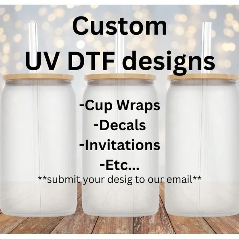 1pc Mama Needs Coffee Design UV DTF Cup Wraps For 16 Oz Glass Cup