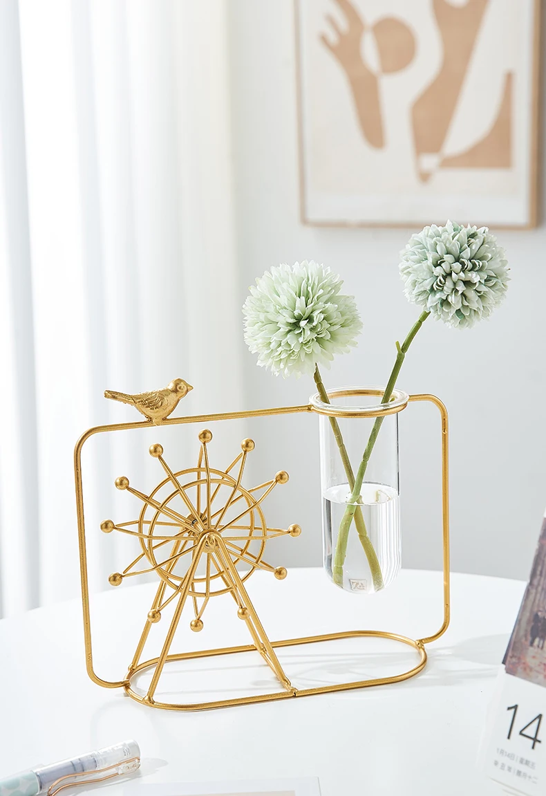 Hydroponic Vase Home Decoration Accessories Glass Plant Bathroom Terrarium Ferris Wheel Flower Gift