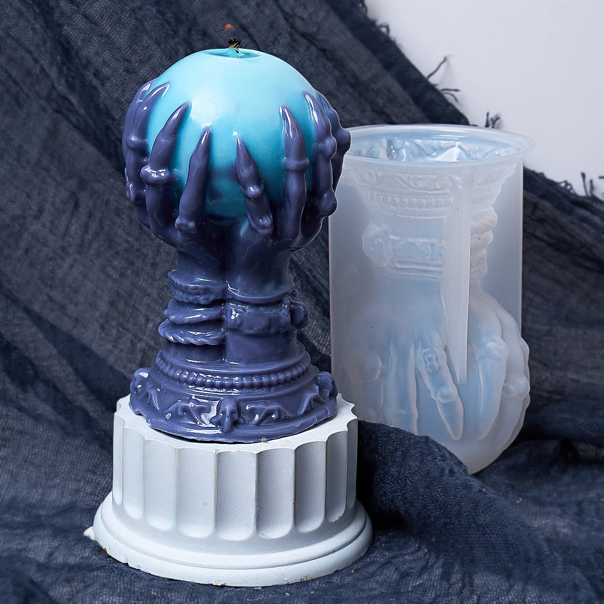 Witch Hand Candle Silicone Mold for DIY Halloween Crafts and Home Decor