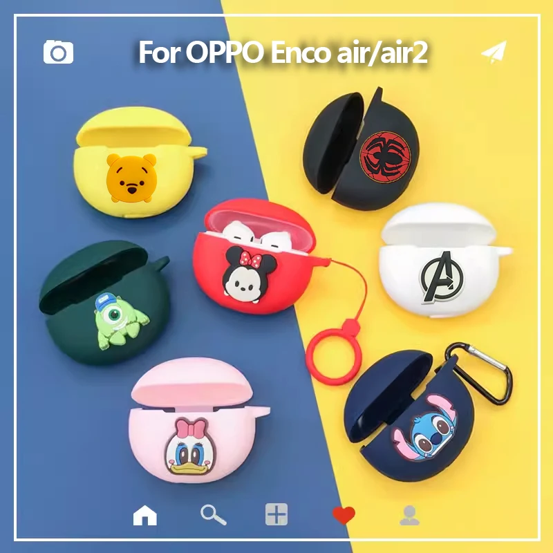 

New Silicone Case For OPPO Enco air / air2 Cover Ring Anti-drop Shockproof Earphone Protect Case Hearphone Box Case