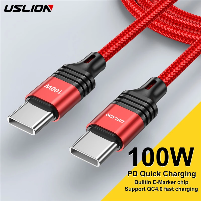 100W USB 케이블 유형 C PD 충전 케이블 삼성 S22 S21 Xiaomi 12T Pro USB-C to USB-C 케이블 휴대 전화 충전기 와이어 코드