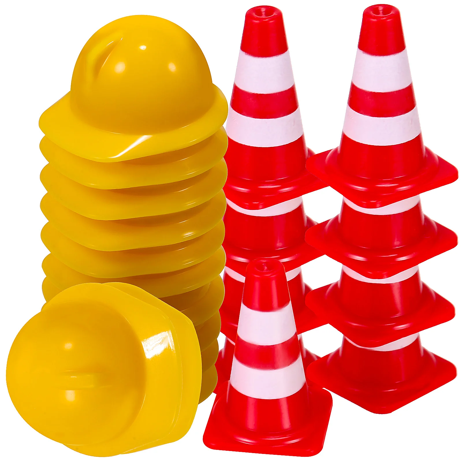

50 Pcs Mini Cones Construction Cones Traffic Cones with Mini Hard Hats Party Decorations
