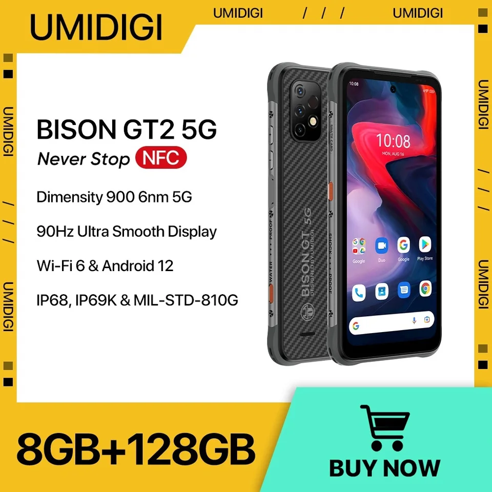 UMIDIGI BISON GT2 5G Rugged Smartphone, Dimensity 900 CPU, IP68&