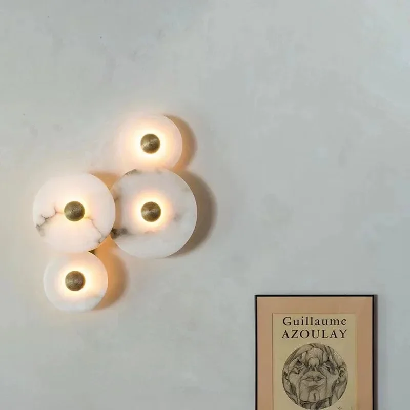 

Nordic Modern Marble Wall Lamp Bedroom Bedside Living Room Dining Hall Corridor Restaurant Led Sconce Indoor Lighting Home Light