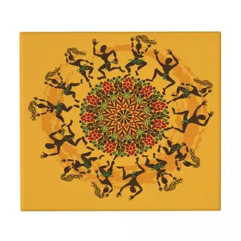 African Dancers Printed Dish Drying Mat - Kitchen Heat-Resistant Drain Pad with Water Filter Protection