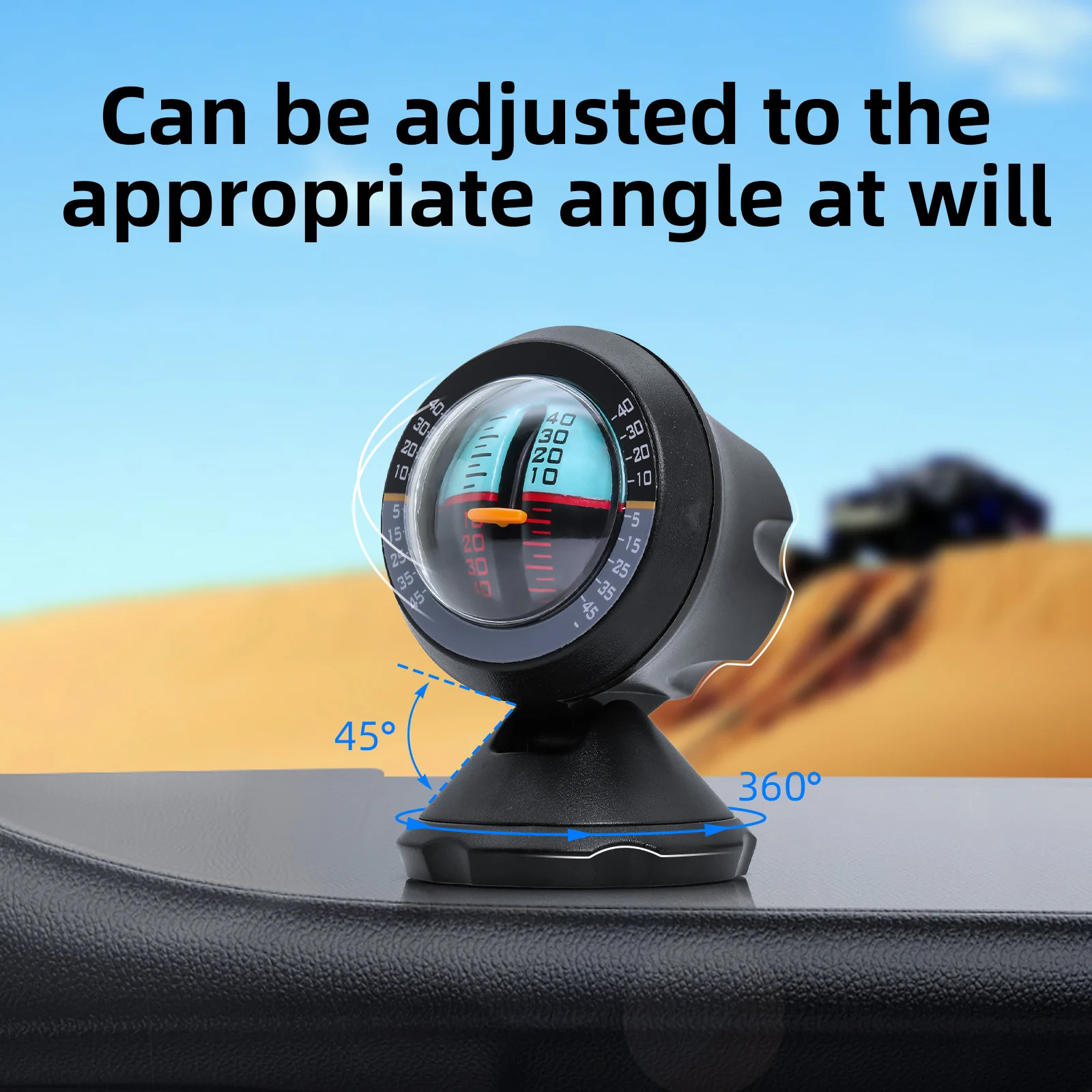 Portable Inclinometer Car Slope Meter Indicator Mounted High-precision Auto Measure Tool Vehicle Adjustable Slope Angle Compass