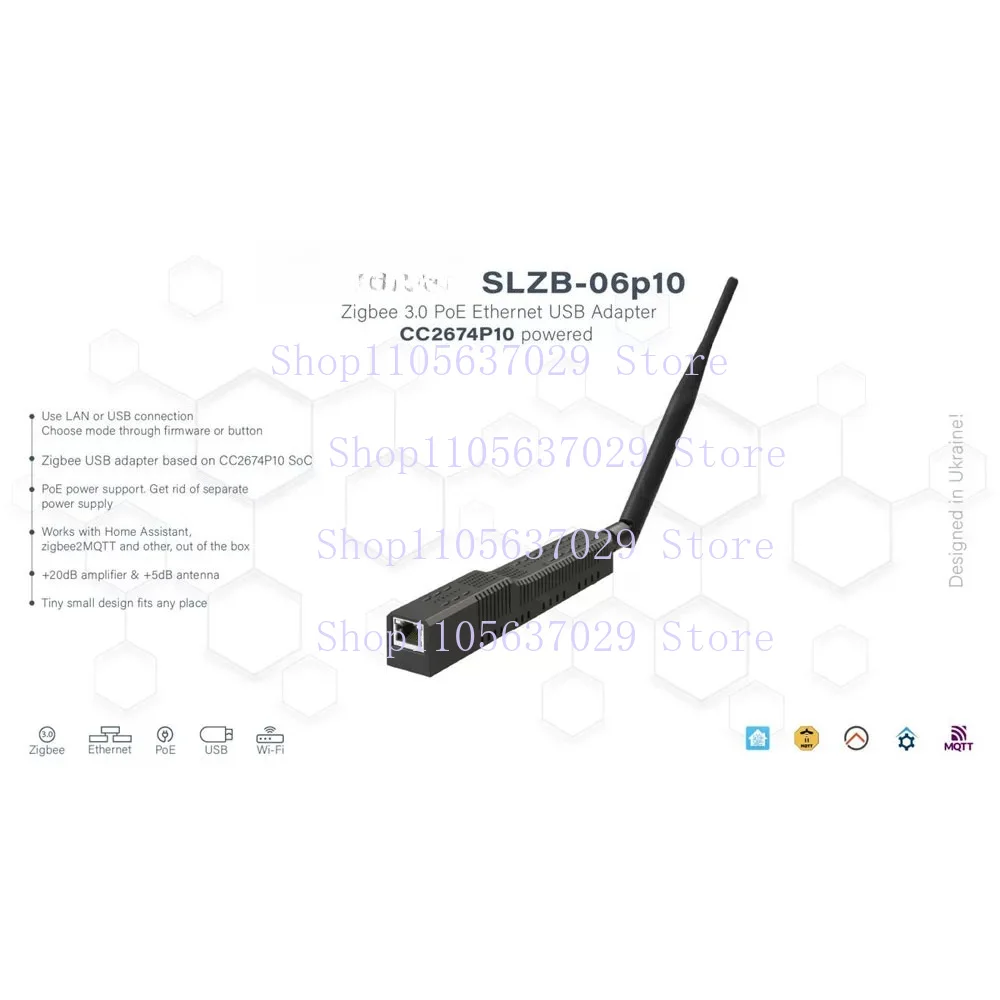 SLZB-06P10 PoE Zigbee 게이트웨이 이더넷 USB WiFi 코디네이터(홈 어시스턴트 Zigbee2MQTT용)