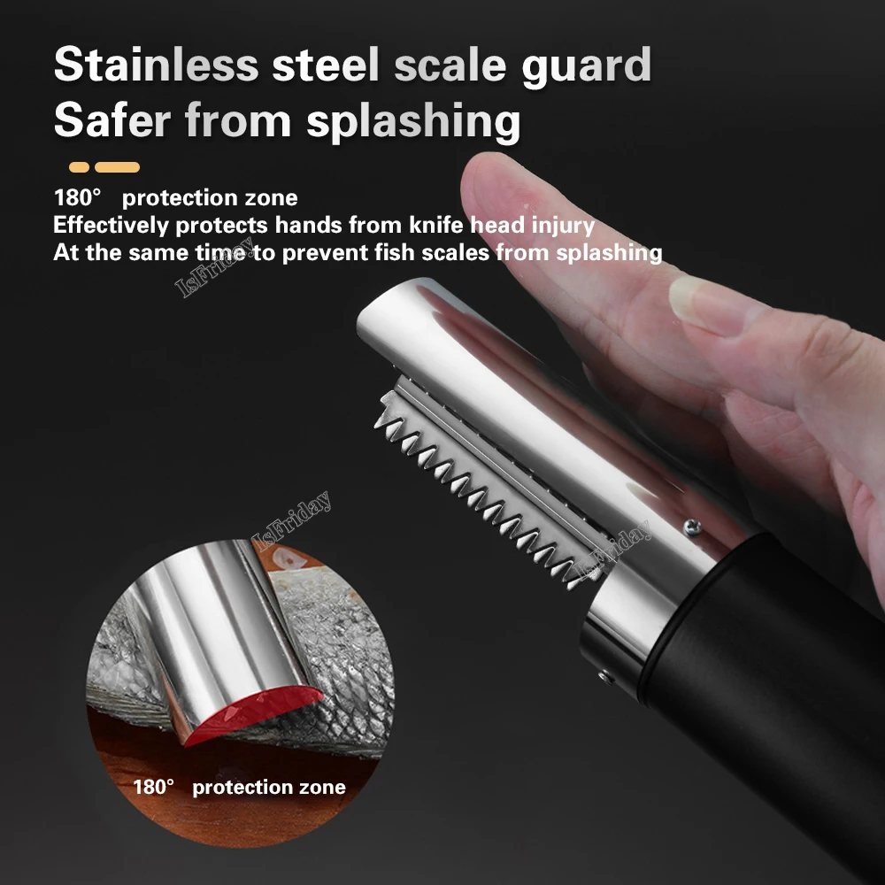 Wireless Portable Electric Fish Scaler Remover Fish Scraper Cleaner Waterproof Battery 3000mAh USB Charge Seafood Tools fish scaler