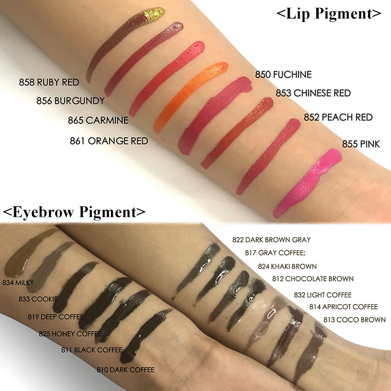AIMOOSI 3ml Lip Ink Permanent Makeup Pigments Eyebrows Henna Professional Semi Permanent Microblading Tattoo Inks for Oily Skin 5