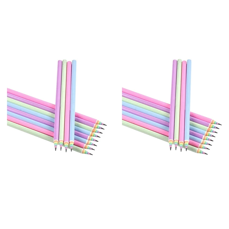 

Eco-Friendly Wood & Plastic Free Rainbow Recycled Paper 2 HB Pencils For School And Office Supplies,24-Pack