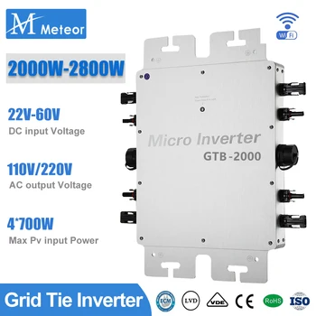 Micro inverter 2000W 2400W 2800W 110V o 220V 230V MPPT su sistema solare di rete per elettrodomestici da campeggio impermeabile IP65