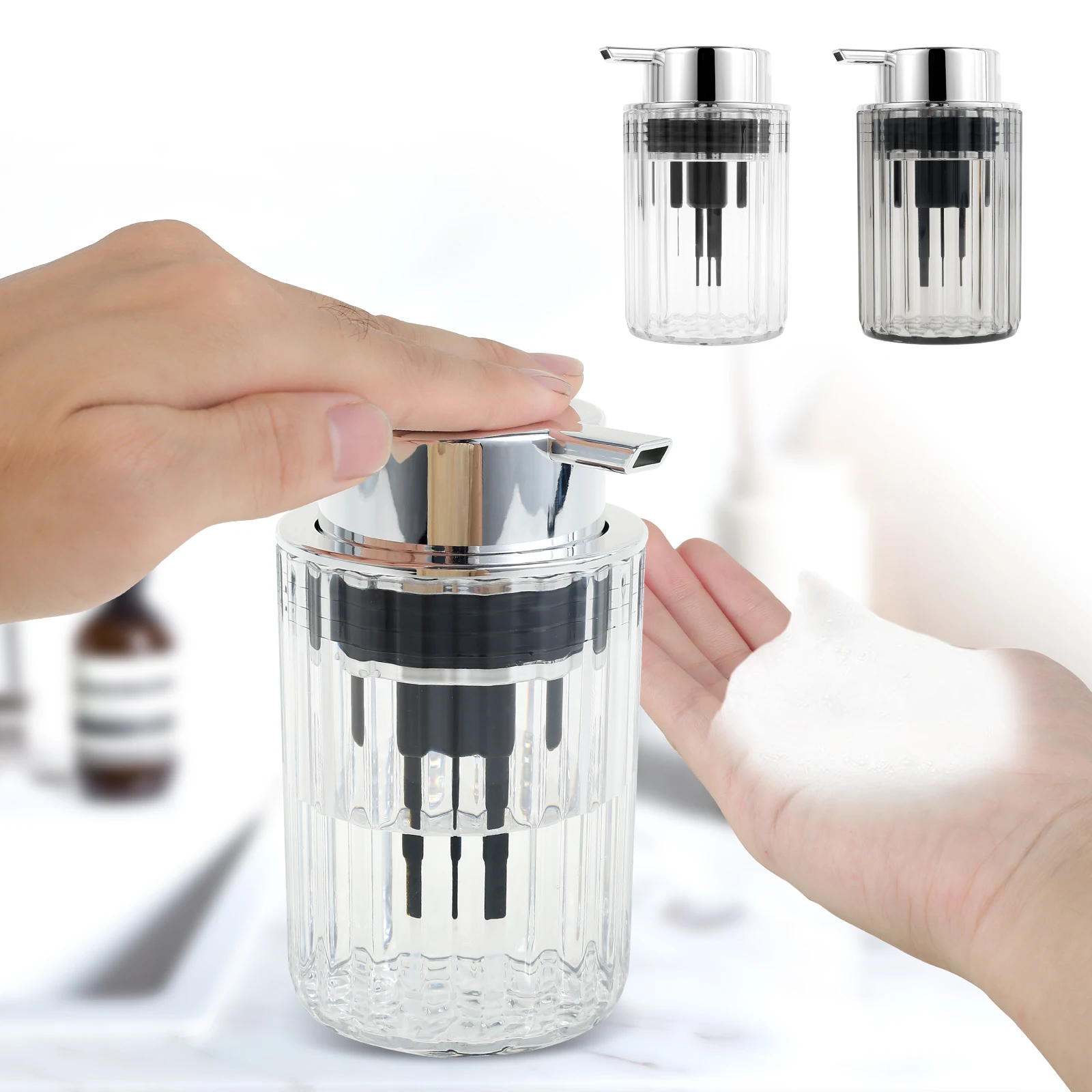 Hands Foaming Soap Dispenser Refillable Hand Soap Pump Dispenser for Bathroom Liquid Mousse Bottle Dish Container New