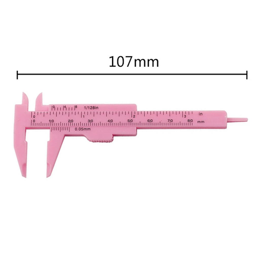 

Ruler Calipers For Measuring Depth Lightweight Measuring Tools Pink/Rose Red Plastic Rustproof Woodworking 0-80mm