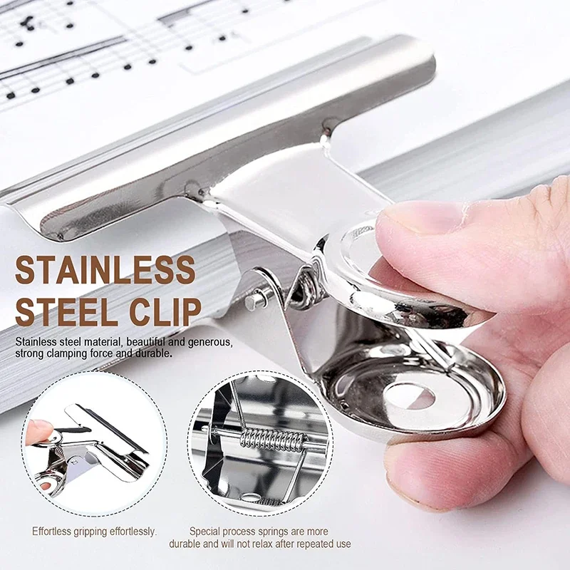 6Pcs Bulldog Clips Chip Clips Food Clip Stainless Steel Multi-functional Metal Clamp Binder Paper Kitchen Home Office alligator clips