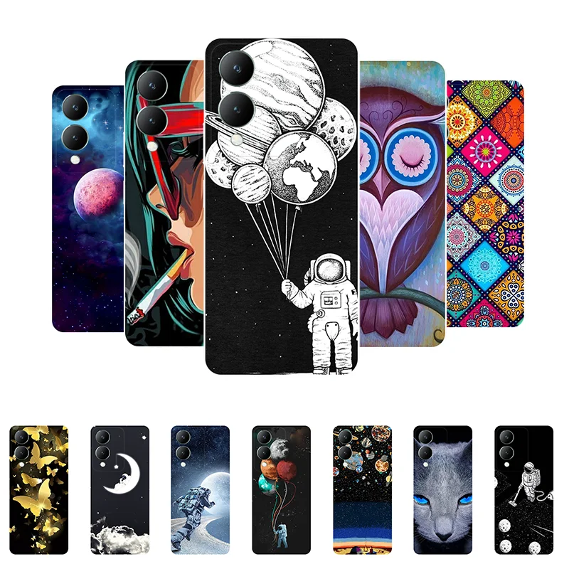 

For Vivo Y17S 2023 Case Cover Vivo Y17S 4G Funda Astronaut Soft Silicone Back Cover Case for Vivo Y17S Y 17S VivoY17S Coque