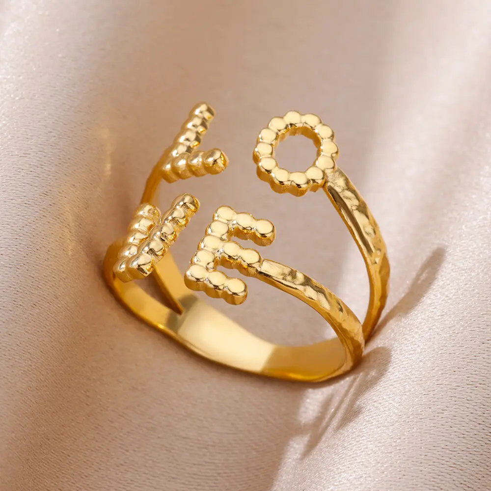 Stainless Steel Ring Gold Plated For Women