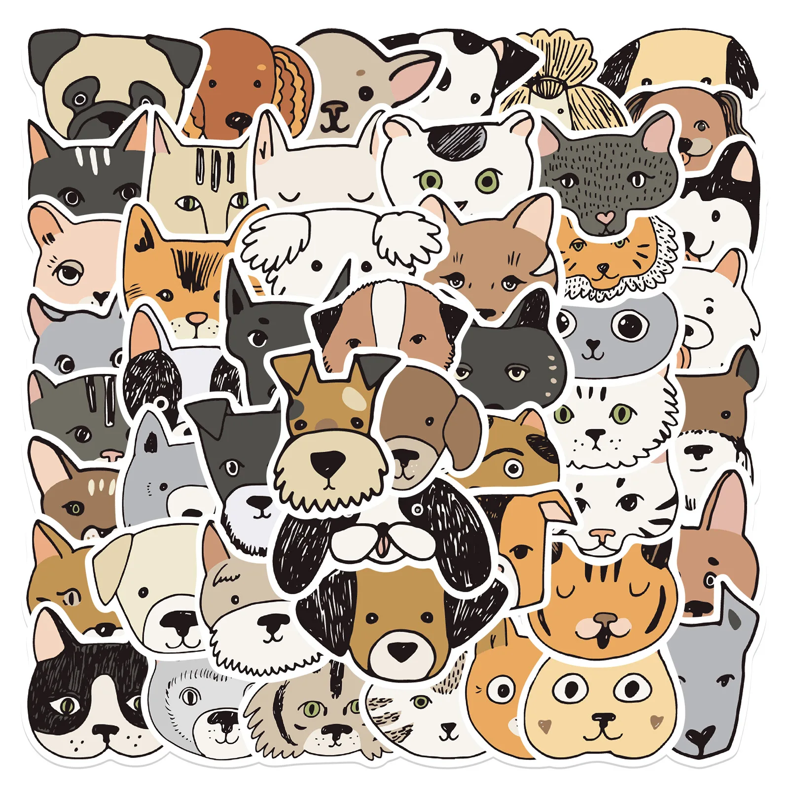 

10/30/50PCS Cute Creative Cat Dog Graffiti Stickers Laptop Phone Snowboard Luggage Fridge Classic Toy Funny Kid Decal Sticker
