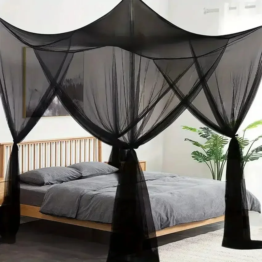 1pc Large Four Door Mosquito Net, Breathable Polyester Mesh Cover, Suitable for Outdoor Camping, Insect Proof in Summer