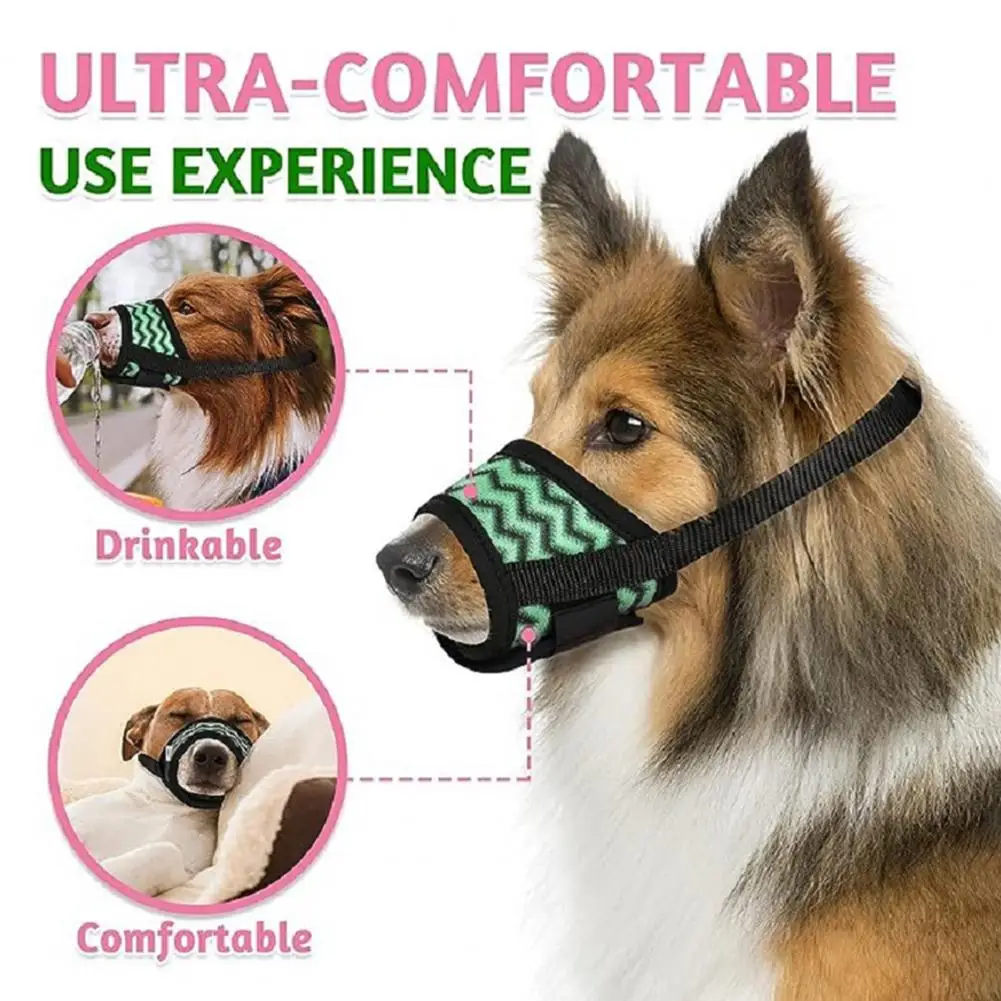 

Easy to Put on Dog Muzzle Adjustable Soft Dog Muzzle with Colorful Breathable Guard for Comfortable Pet Mouth Protection Pet