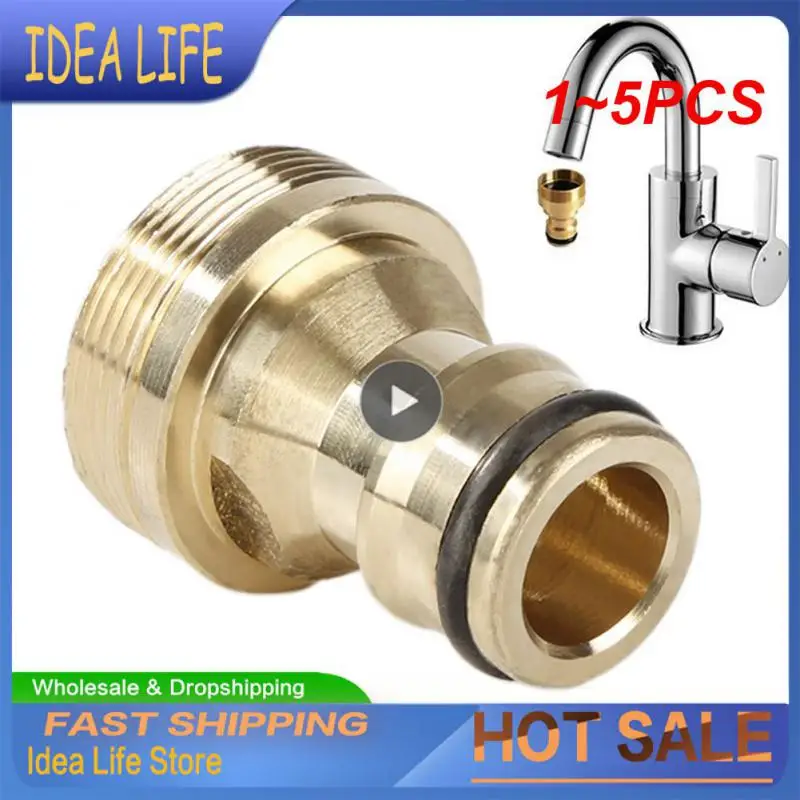 

1~5PCS Brass Faucet Standard Adapter Washing Machine Water Gun Quick Connect Fittings 1/2" 3/4" Threaded Nipple Joint Garden