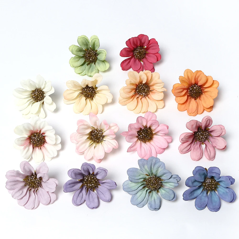20/50 Stück künstliche Blumen, Gänseblümchen, künstliche Blumen für Zuhause, Hochzeit, Dekoration, DIY, Blumenmuster, Bastelbedarf, Zuhause, Party, Dekoration – Detail 3