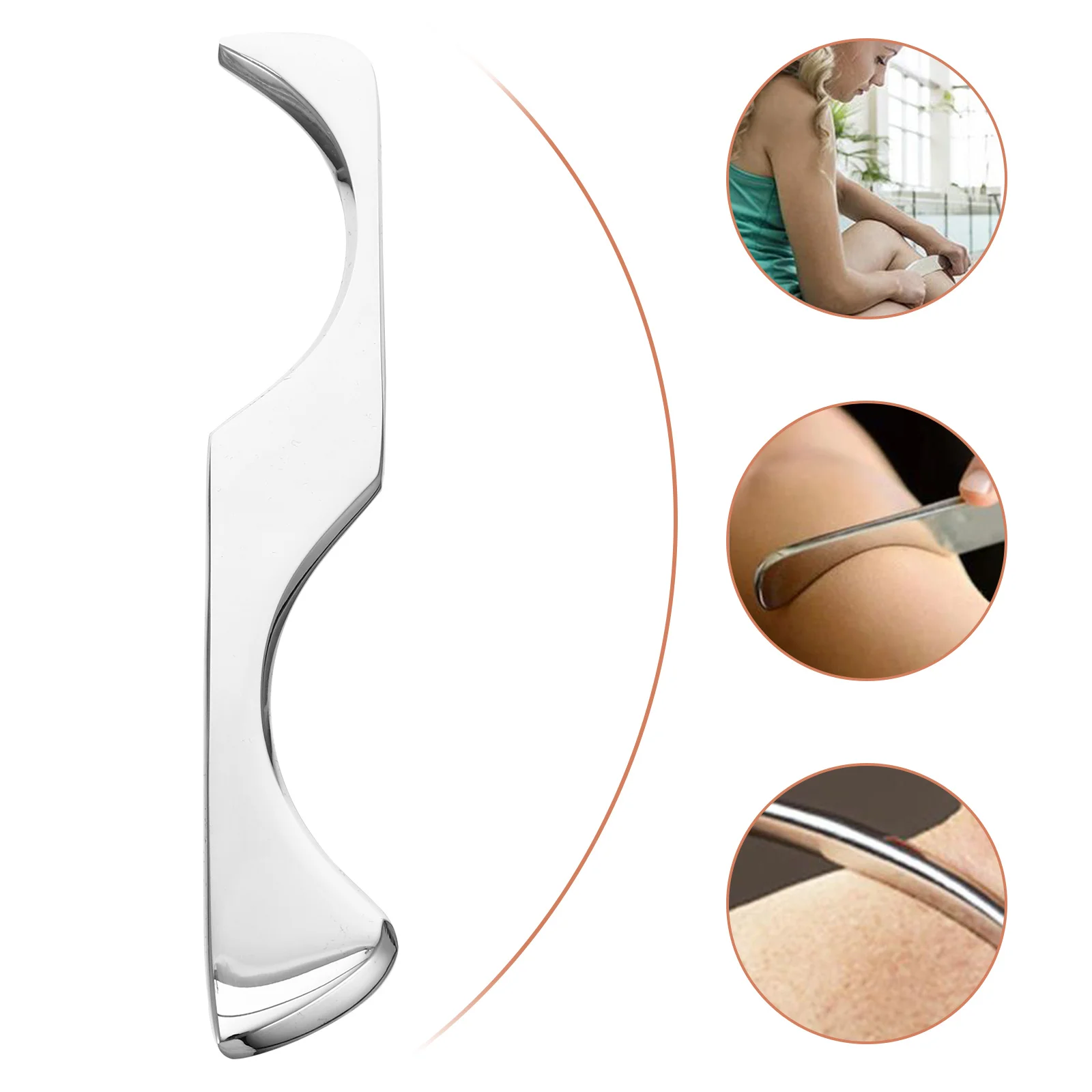 Stainless Steel Fascia Knife Massaging Plate Scraper Massage Tool Scrapper Neck Massager Facial Physiotherapy Face