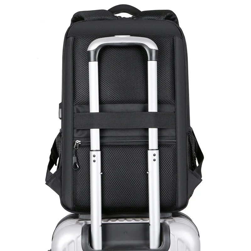 Business backpack, large capacity waterproof film backpack, men's high-end travel bag, 16 inch computer backpack, cross-border