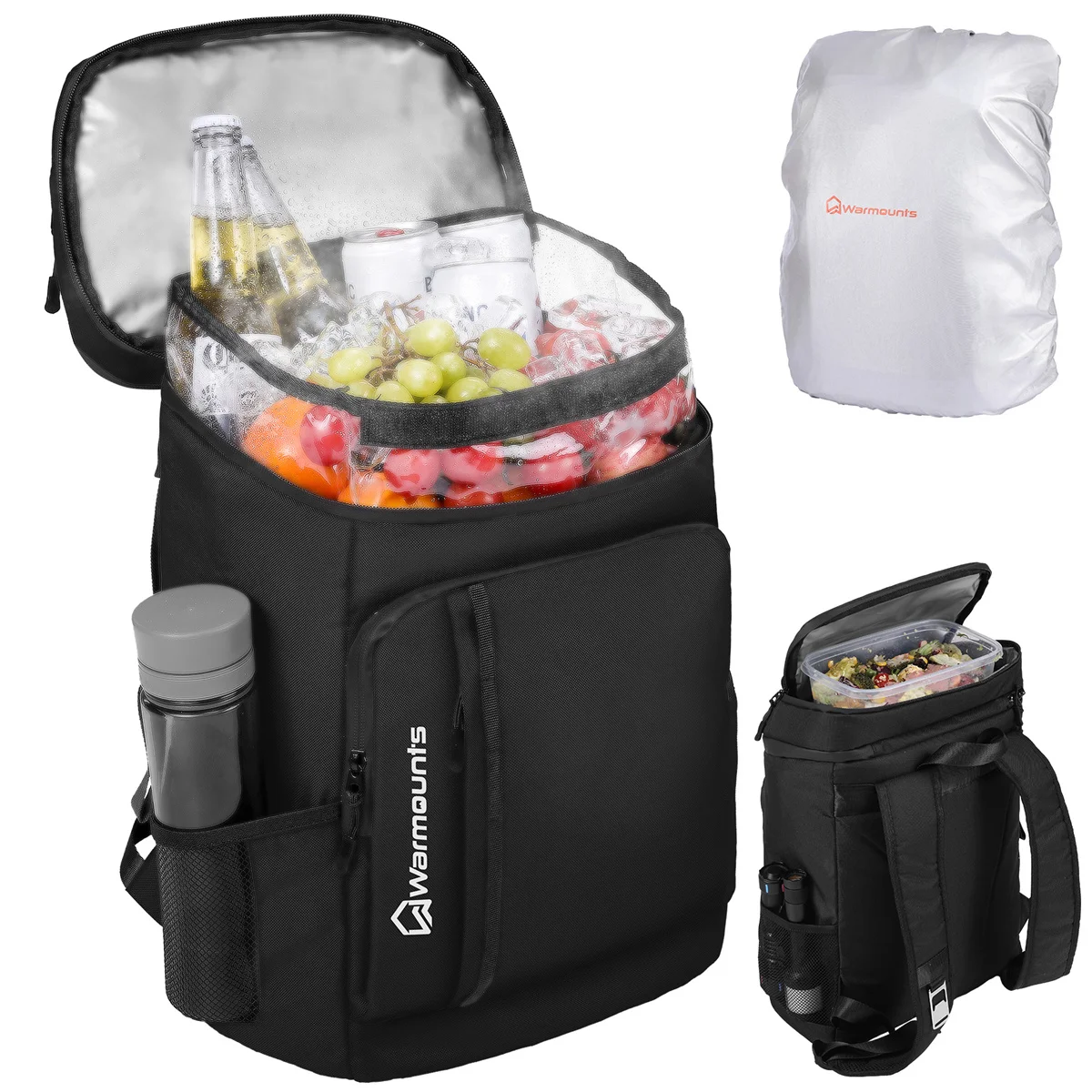 Backpack Cooler Insulated 35 Cans w/ Insulating Cover Upgraded Leakproof Soft Cooler Backpack 2 Compartment for Camping