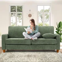 70in Green Sofa, Couches for Living Room 21in Extra Deep Seats, Comfy Corduroy Sofas for Living Room Bedroom Children's Sofas 2