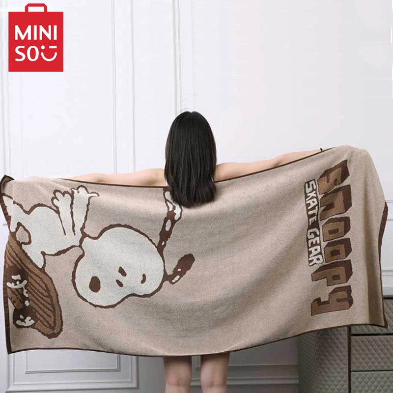 

Miniso Snoopy Bath Towel 180x78cm Cotton Adult Absorbent Beach Shower Towel Quick-Dry Hand Hair Soft Microfiber Bathroom Towel