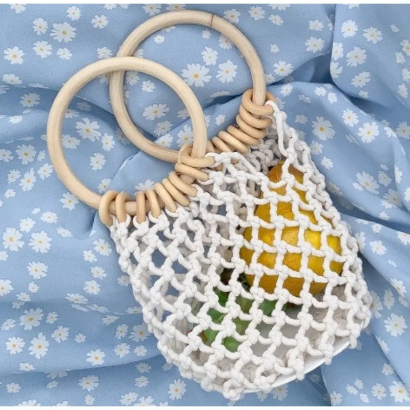 Drawstring Beach Versatile Shoulder Bag Handbags Woven For Women Casual Luxury High-Quality Messenger Multicolored Crossbody Y2k