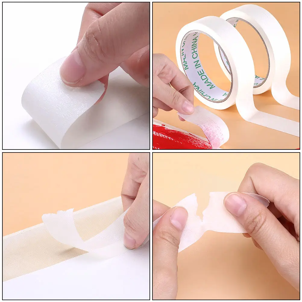 5롤 다용도 마스킹 테이프 흰색 쉽게 떼어낼 수 있는 잔여물 없는 페인팅 DIY 프로젝트용 마스킹 테이프