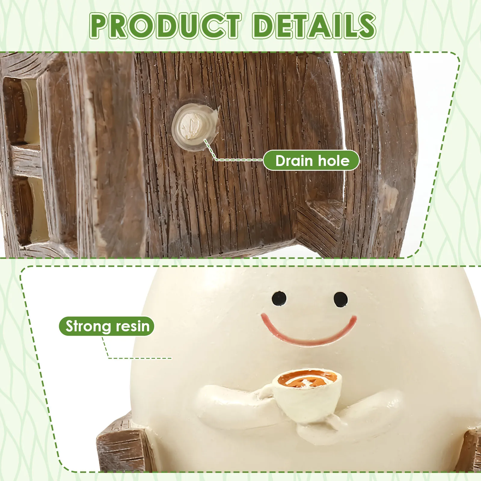 Creative Succulent Pot Flower Pot Smile Face Planter Resin Hanging Cute Head Planters Home Garden Flower Container Supplies